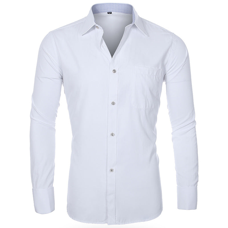 Herrskjorta Plus Size – Randig Business Casual Slim Fit för Herr 2026
