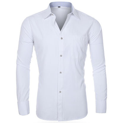 Herrskjorta Plus Size – Randig Business Casual Slim Fit för Herr 2026