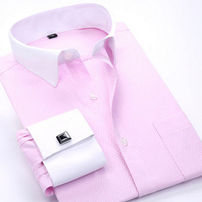 Herrskjorta Plus Size – Randig Business Casual Slim Fit för Herr 2026