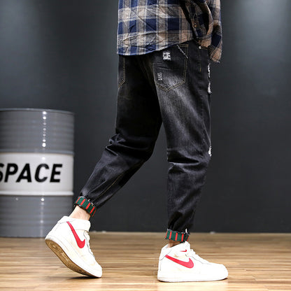 Herr-jeans Loose Harem Ripped Distressed Streetwear Plus Size