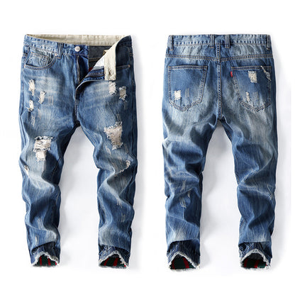 Herr-jeans Loose Harem Ripped Distressed Streetwear Plus Size
