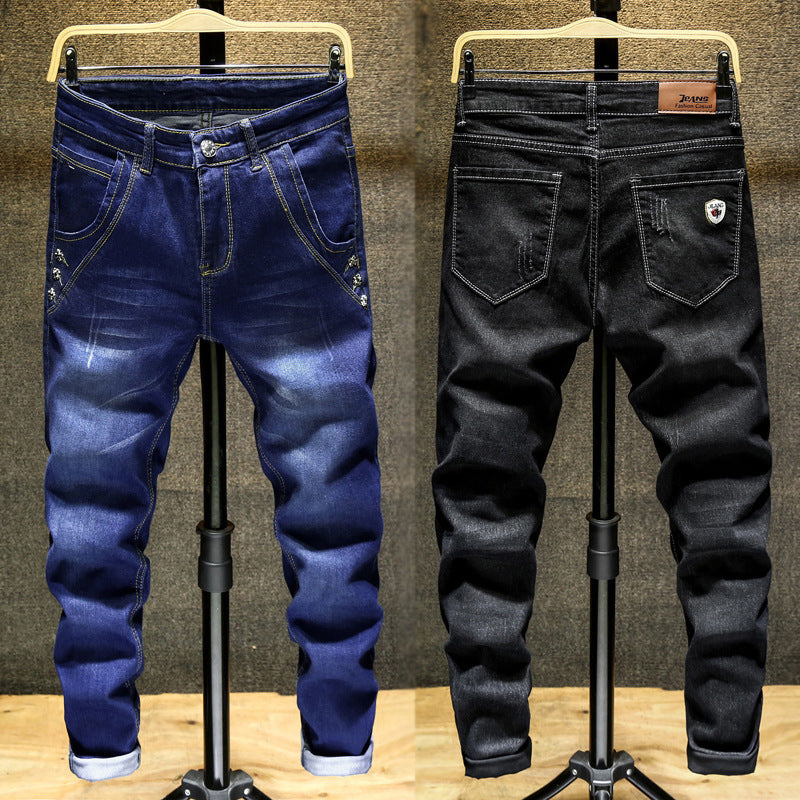 Herrjeans Koreansk Stil Slim Fit Stretch – Skinny Pencil Mellanhög Midja 6 Färger 28–36 2026