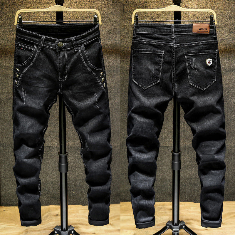 Herrjeans Koreansk Stil Slim Fit Stretch – Skinny Pencil Mellanhög Midja 6 Färger 28–36 2026