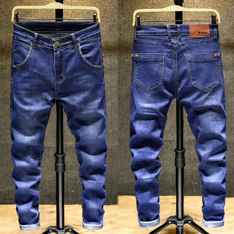 Herrjeans Koreansk Stil Slim Fit Stretch – Skinny Pencil Mellanhög Midja 6 Färger 28–36 2026