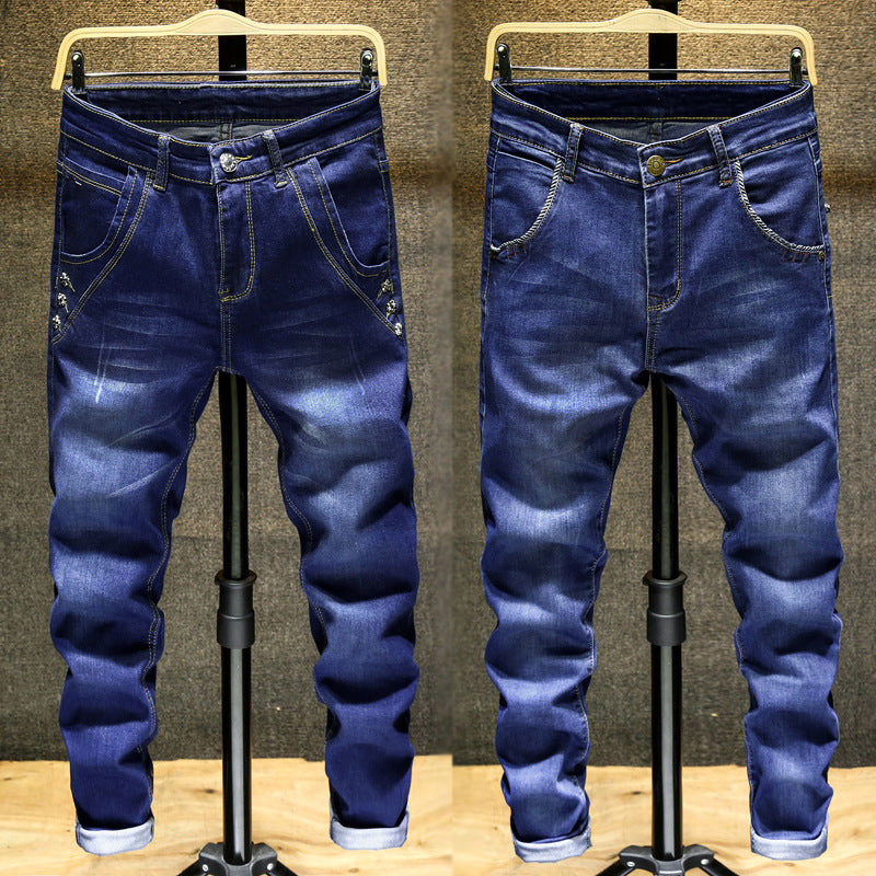 Herrjeans Koreansk Stil Slim Fit Stretch – Skinny Pencil Mellanhög Midja 6 Färger 28–36 2026