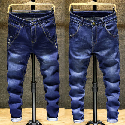 Herrjeans Koreansk Stil Slim Fit Stretch – Skinny Pencil Mellanhög Midja 6 Färger 28–36 2026