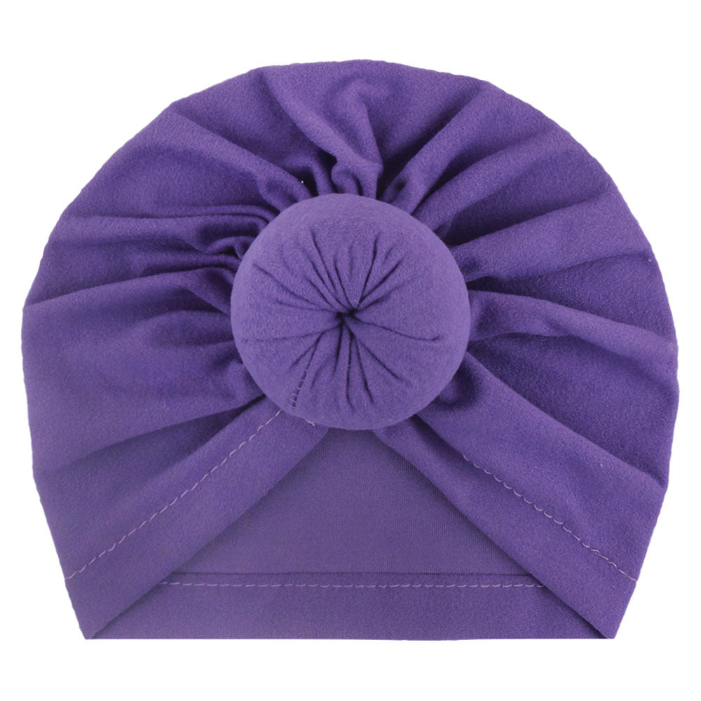 Babyturbanhatt med Knut – Enfärgad Andningsbar Varm Vindtät 11 Färger Unisex 1–2 År x-18129 2026