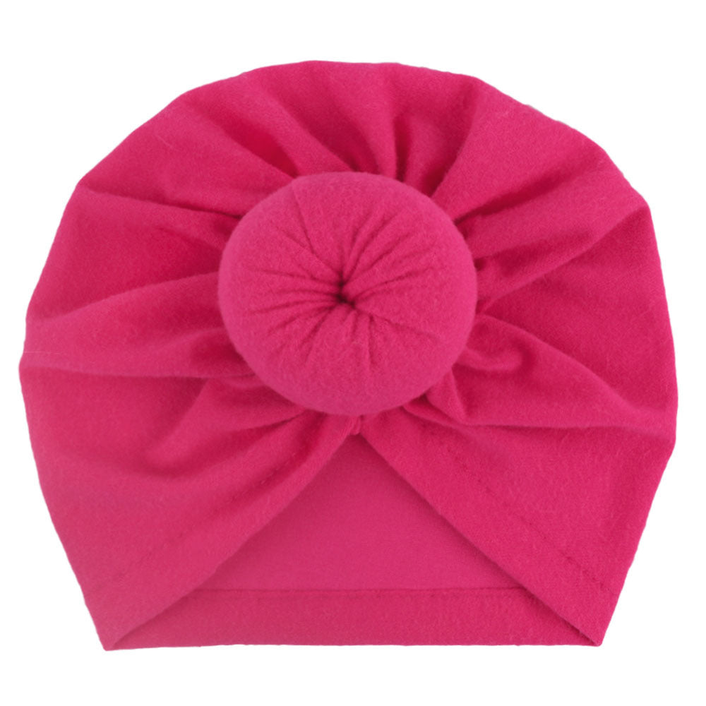 Babyturbanhatt med Knut – Enfärgad Andningsbar Varm Vindtät 11 Färger Unisex 1–2 År x-18129 2026