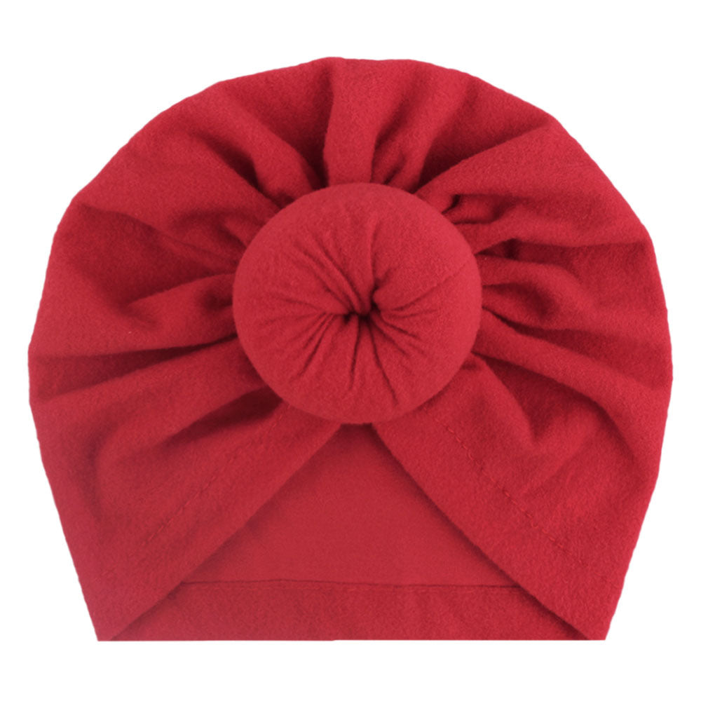 Babyturbanhatt med Knut – Enfärgad Andningsbar Varm Vindtät 11 Färger Unisex 1–2 År x-18129 2026