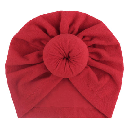 Babyturbanhatt med Knut – Enfärgad Andningsbar Varm Vindtät 11 Färger Unisex 1–2 År x-18129 2026