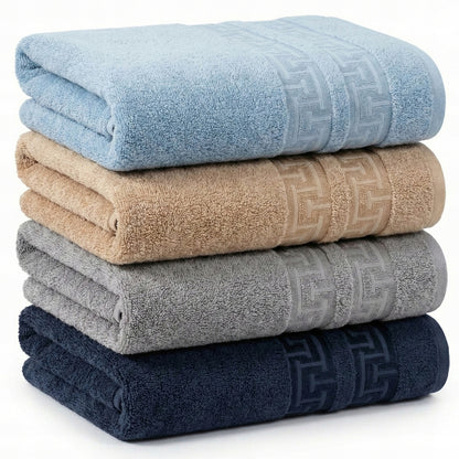 Bath Towel Set 4 Pcs 50 X 100 Cm 100 Percent Cotton Absorbent Beige Gray Soft Home Modern Practical Everyday Bathroom Accessory Simple Household Cotton Textile Cozy Comfortable Home Interior Multi Piece Family