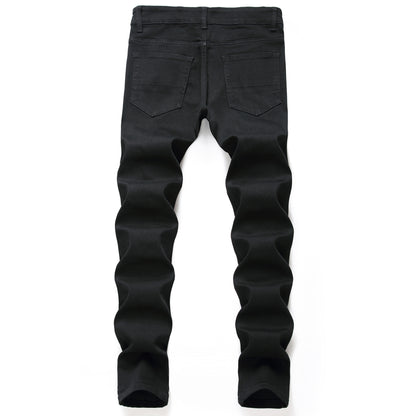 Herrjeans Slim Straight Fit Ripped – Distressed Denim Street Style Blå-Svart 28–40 2026