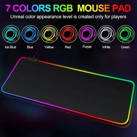 RGB Gaming-musmatta med Beröringskontroll – Stor Musmatta för Tangentbord och Mus
