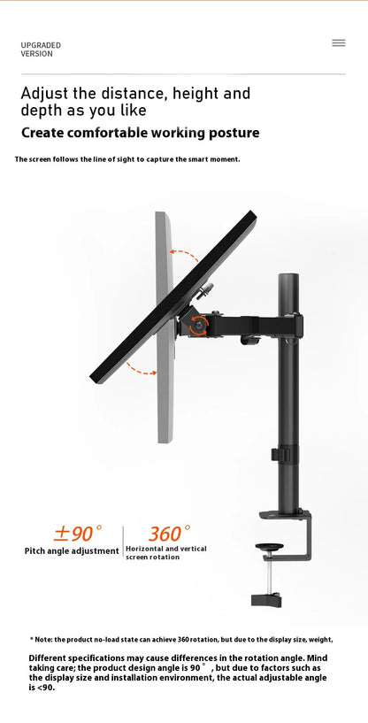 MS02N Laptop Desktop Dual Arm Computer Monitor Bracket 360° Rotary Height Adjustable Monitors Support Mount Stand for 10''-30''