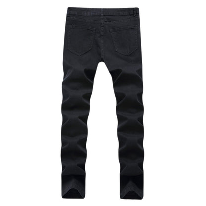 Herrjeans Slim Fit Distressed Streetwear Svart för Herr 2026