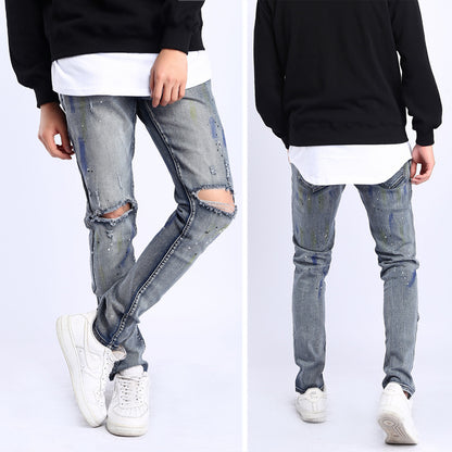 Herrjeans Ripped Slim Fit Stretch – High Street Style för Herr 2026