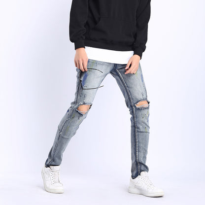Herrjeans Ripped Slim Fit Stretch – High Street Style för Herr 2026