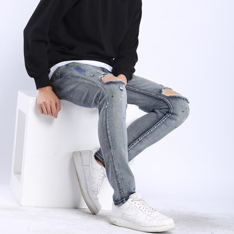 Herrjeans Ripped Slim Fit Stretch – High Street Style för Herr 2026