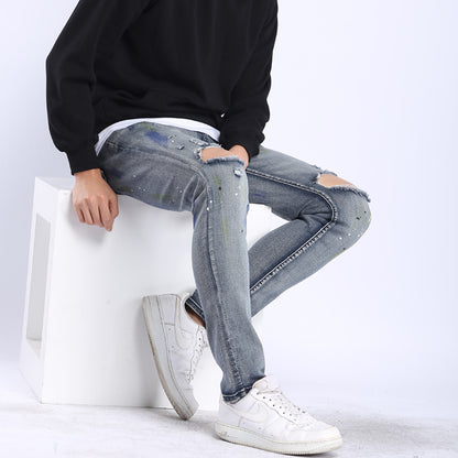 Herrjeans Ripped Slim Fit Stretch – High Street Style för Herr 2026