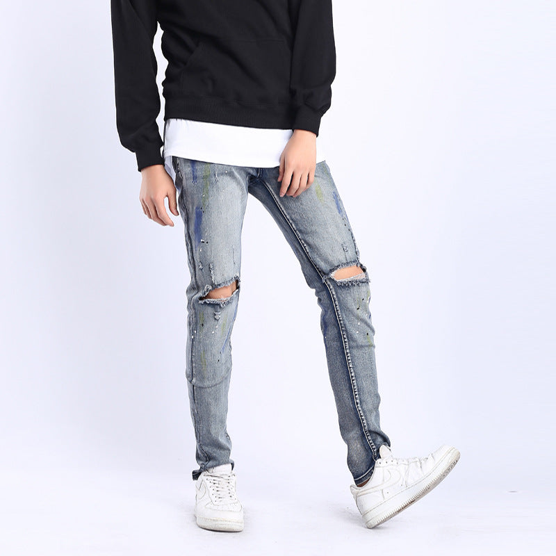 Herrjeans Ripped Slim Fit Stretch – High Street Style för Herr 2026
