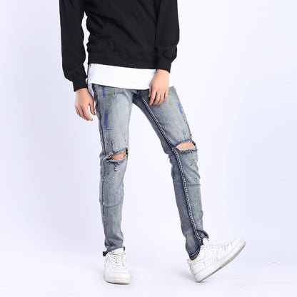 Herrjeans Ripped Slim Fit Stretch – High Street Style för Herr 2026