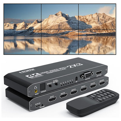 1080P HDMI Video Wall Controller 2x3 1x2 1x4 1x3 2x1 3x1 4x1 Video Screen Stitching Processor Splicer for 6 TV Splicing Display
