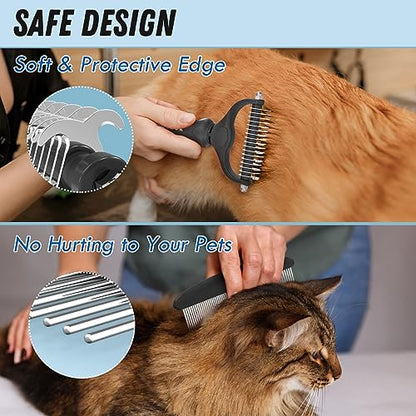 Docrok Grooming-borste & Metallkam – Kombosats för hund & katt, 6 färger