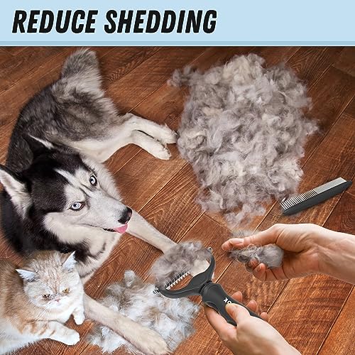 Docrok Grooming-borste & Metallkam – Kombosats för hund & katt, 6 färger