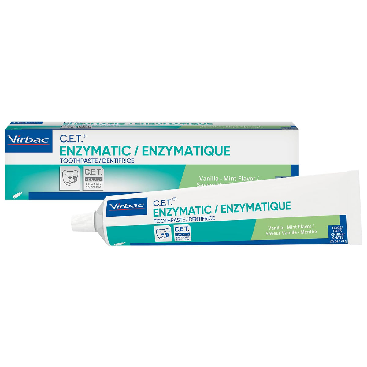 Virbac C.E.T.® Enzymatisk Tandkräm – Tartär- & plackbekämpning för fräsch andedräkt, tandvårdstandkräm för husdjur