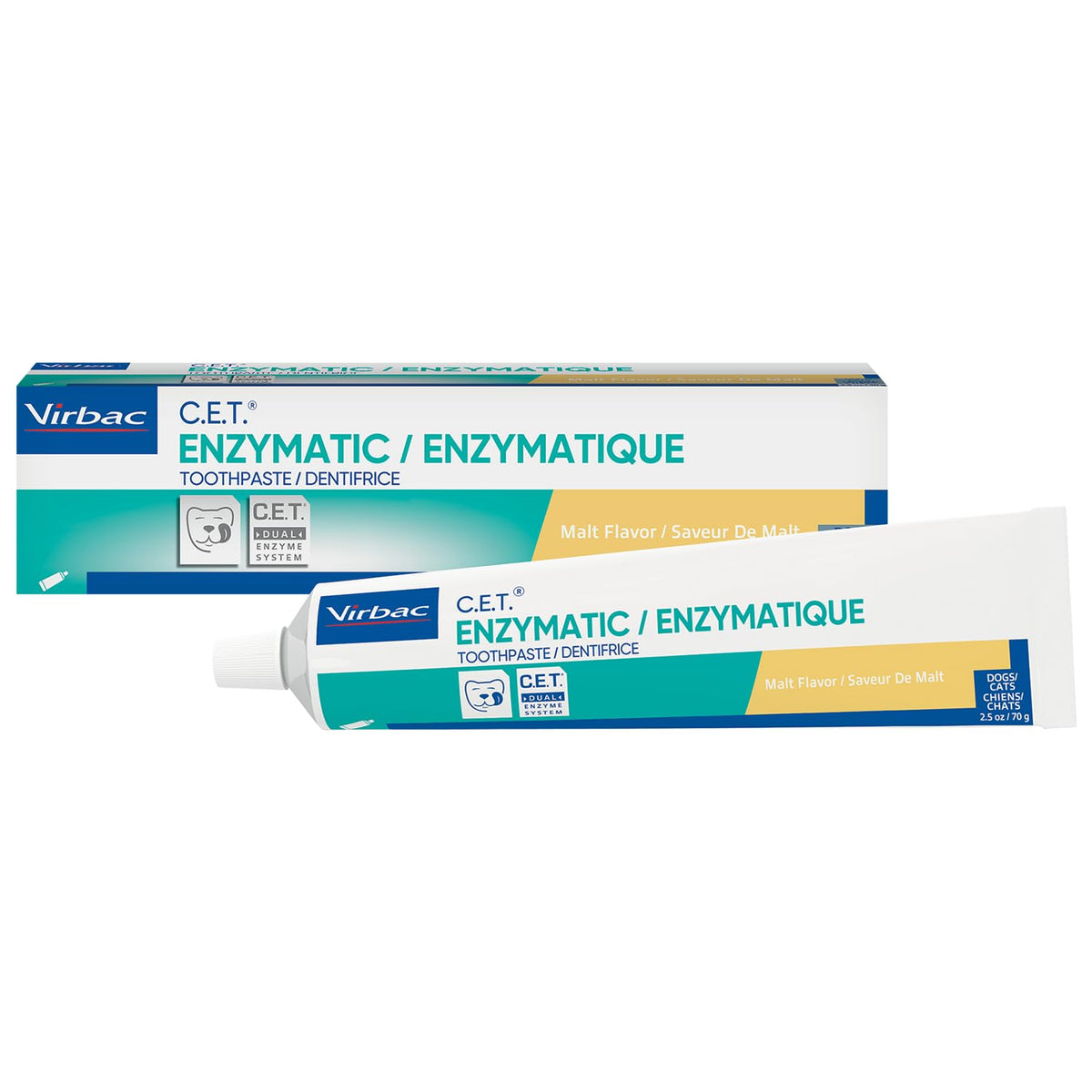 Virbac C.E.T.® Enzymatisk Tandkräm – Tartär- & plackbekämpning för fräsch andedräkt, tandvårdstandkräm för husdjur
