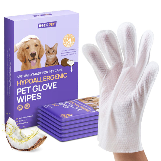 HICC PET Grooming-handske Servetter – Rengör, deodoriserar & fuktar päls, hund & katt, 4 dofter