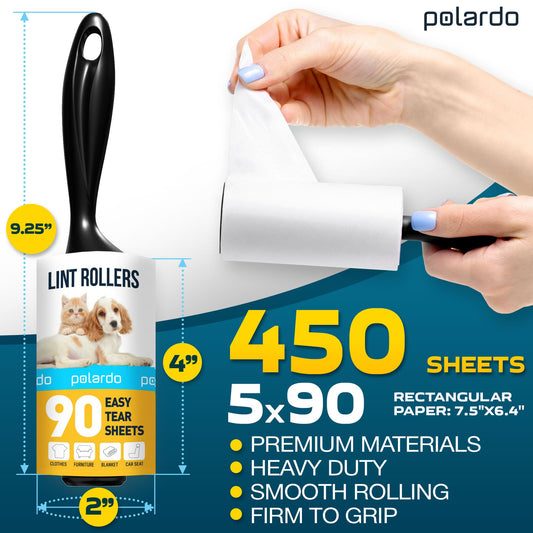 Polardo Lintrollers – Klibbiga ark, ergonomisk, kläder & möbler, husdjurspäls, 1–10-pack