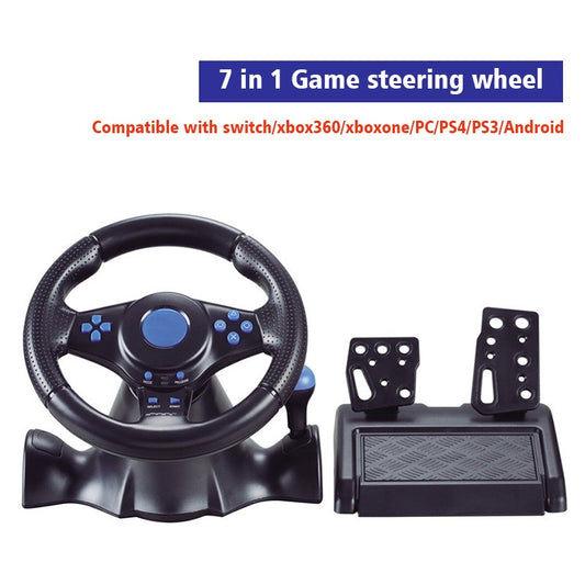 Racing-ratt för Switch, Xbox, PS4, PS3, PS2 och PC – 180° Rotation, Pedaler och Vibration