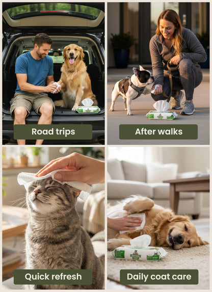 Pogi's Hundservetter – Hypoallergena, extra stora, aloe vera & E-vitamin, hund & katt, 100–400-pack