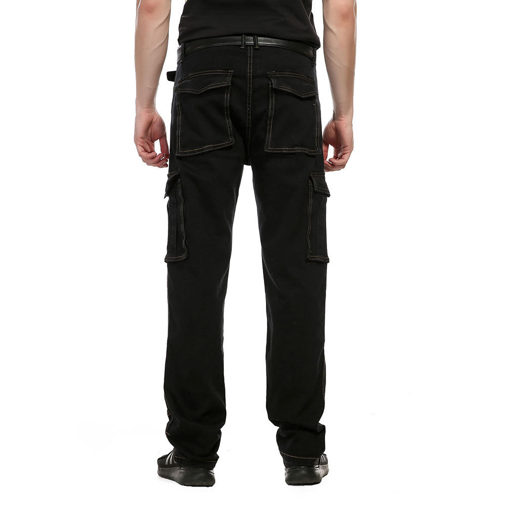 Herr Overalls Jeans – Lös Rak Passform med Flera Fickor för Herr 2026