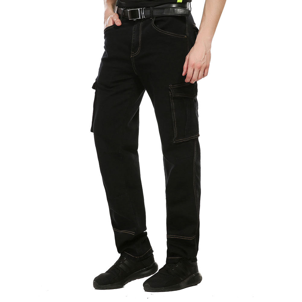 Herr Overalls Jeans – Lös Rak Passform med Flera Fickor för Herr 2026