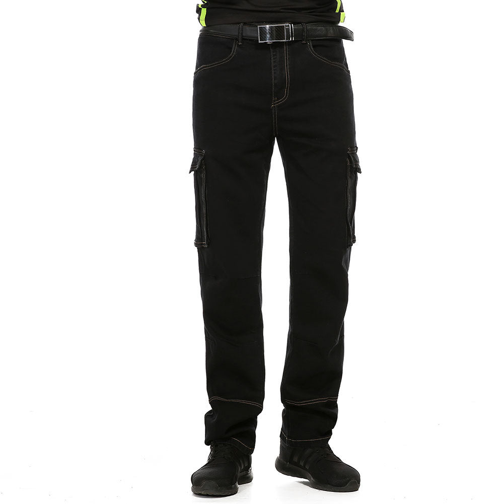 Herr Overalls Jeans – Lös Rak Passform med Flera Fickor för Herr 2026