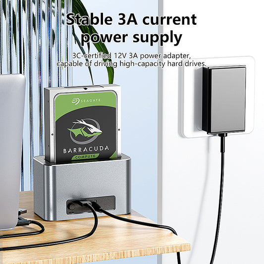 HD01S SAS/SATA Hårddiskdocka för 2,5" och 3,5" Hårddiskar – 20TB, USB-C, Aluminiumlegering