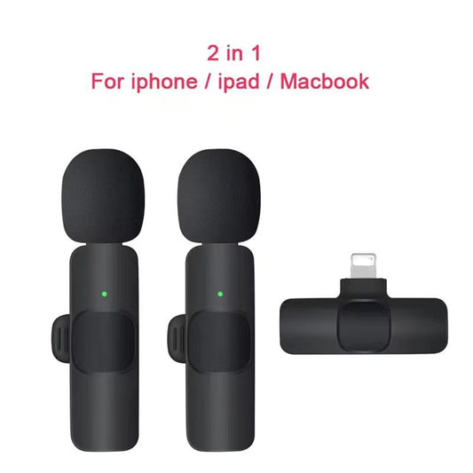 Trådlöst Lavalier-mikrofon med Bluetooth 5.3 – 1-till-1 och 1-till-2 (Type-C / iOS / USB)