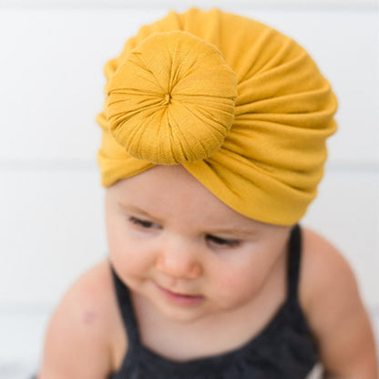 Babyturbanhatt med Knut – Enfärgad Andningsbar Varm Vindtät 11 Färger Unisex 1–2 År x-18129 2026