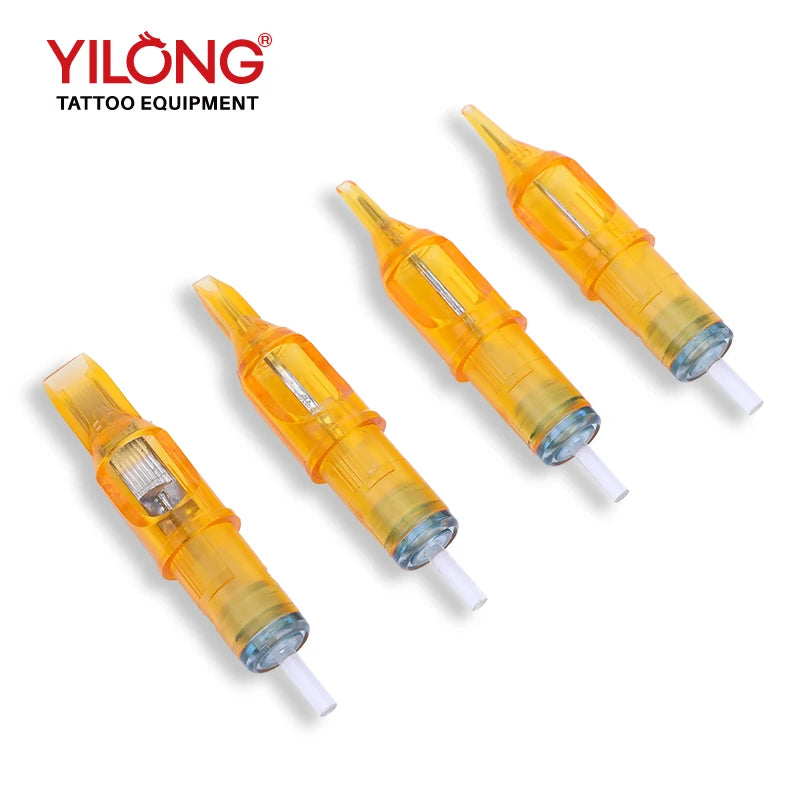20pcs Yellow Dragonfly Tattoo Cartridge Needle 1 3 5 7 9 11 13 14 15 RL RM RS M1 For Tattoo Machine Pen Needle Accessories