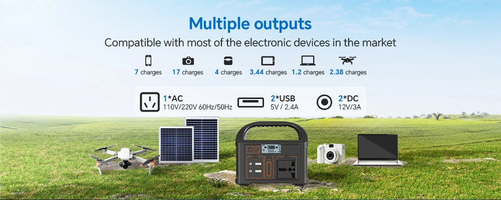 Gaiaray 100W All-in-one Power Station AC 220V Solar Generator   76.8Wh LiFePO4 Battery Emergency Portable Power Plant LED Light UPS Backup Power Bank For Outdoor Camping Travel Fishing Tool