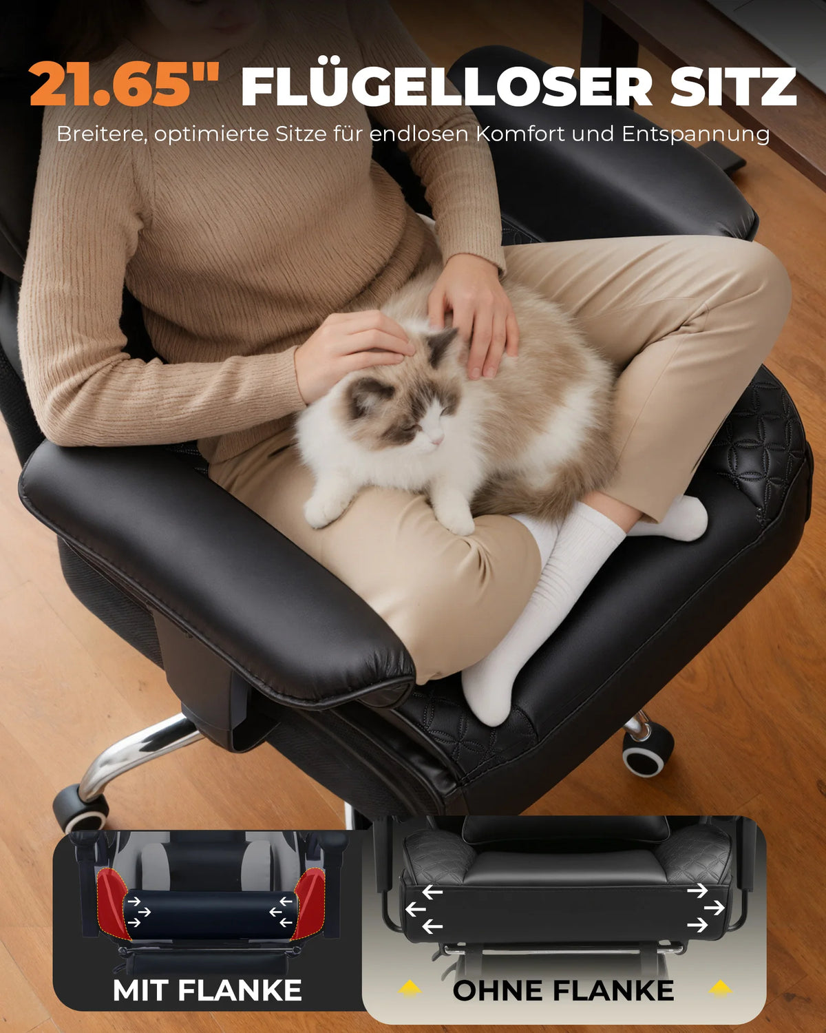 Comhoma Ergonomic Gaming Chair, Office Chair 400 Lb, with Adjustable Lumbar Support & Footrest, Hybrid Design,High Back Executive Chair