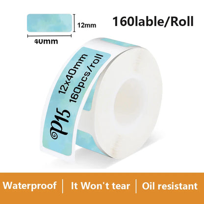 Termiska Etikettrullar Mönster & Färg – Kompatibla med Marklife P11 P12 Phomemo D30 DELI Q2 Brother – 12x40mm 14x40mm 14x50mm 2026