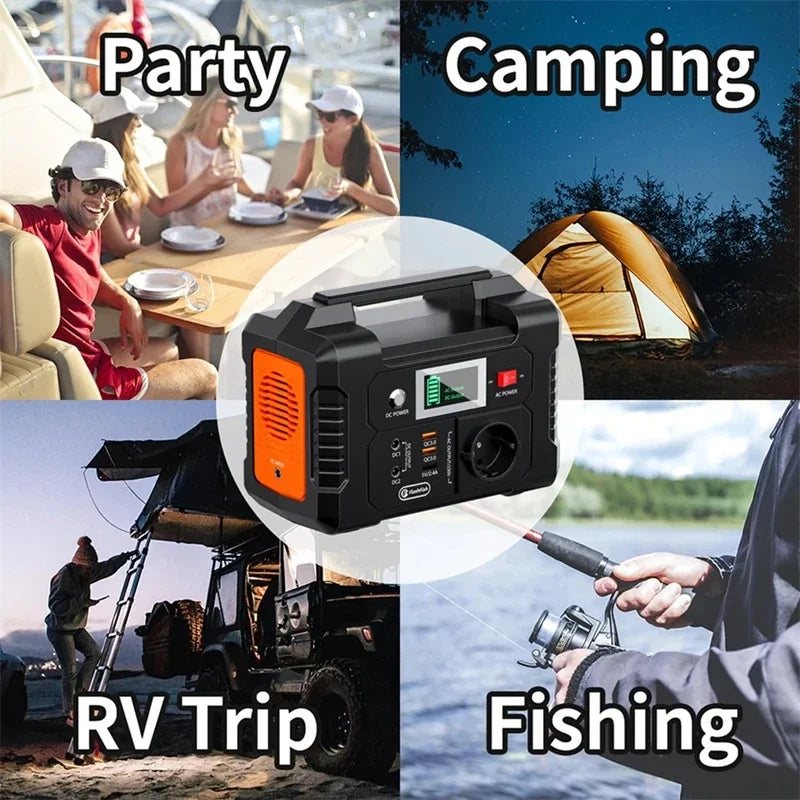 FlashFish E200 Portabel Powerstation 200W – 151Wh Solargenerator med AC/DC/USB, Camping & Nödström