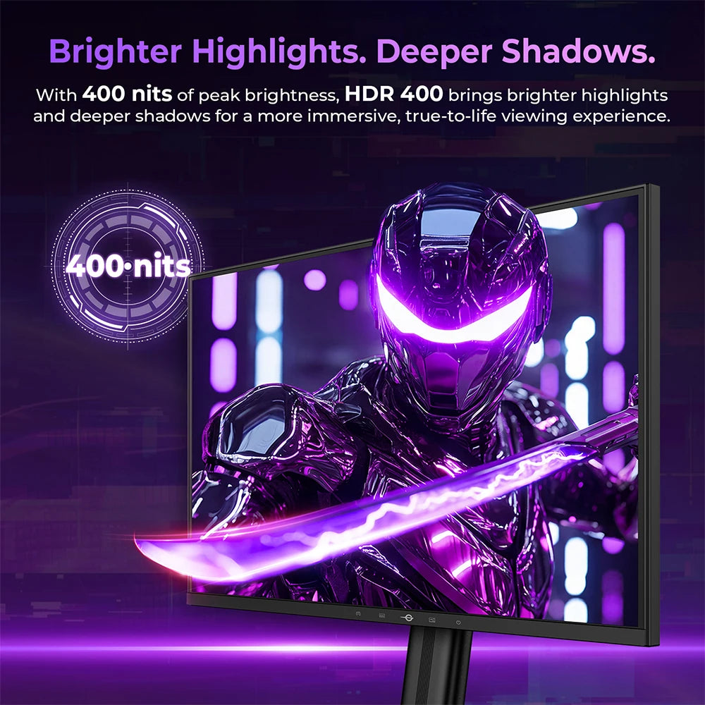 TITAN ARMY KF271S PLUS 27inch 240Hz Gaming Monitor - QHD Fast IPS, 2560x1440, HDR400, Height-Adjustable Stand, Dual RGB Edge Lights, DP/HDMI, Competitive Esports & Pro Gaming
