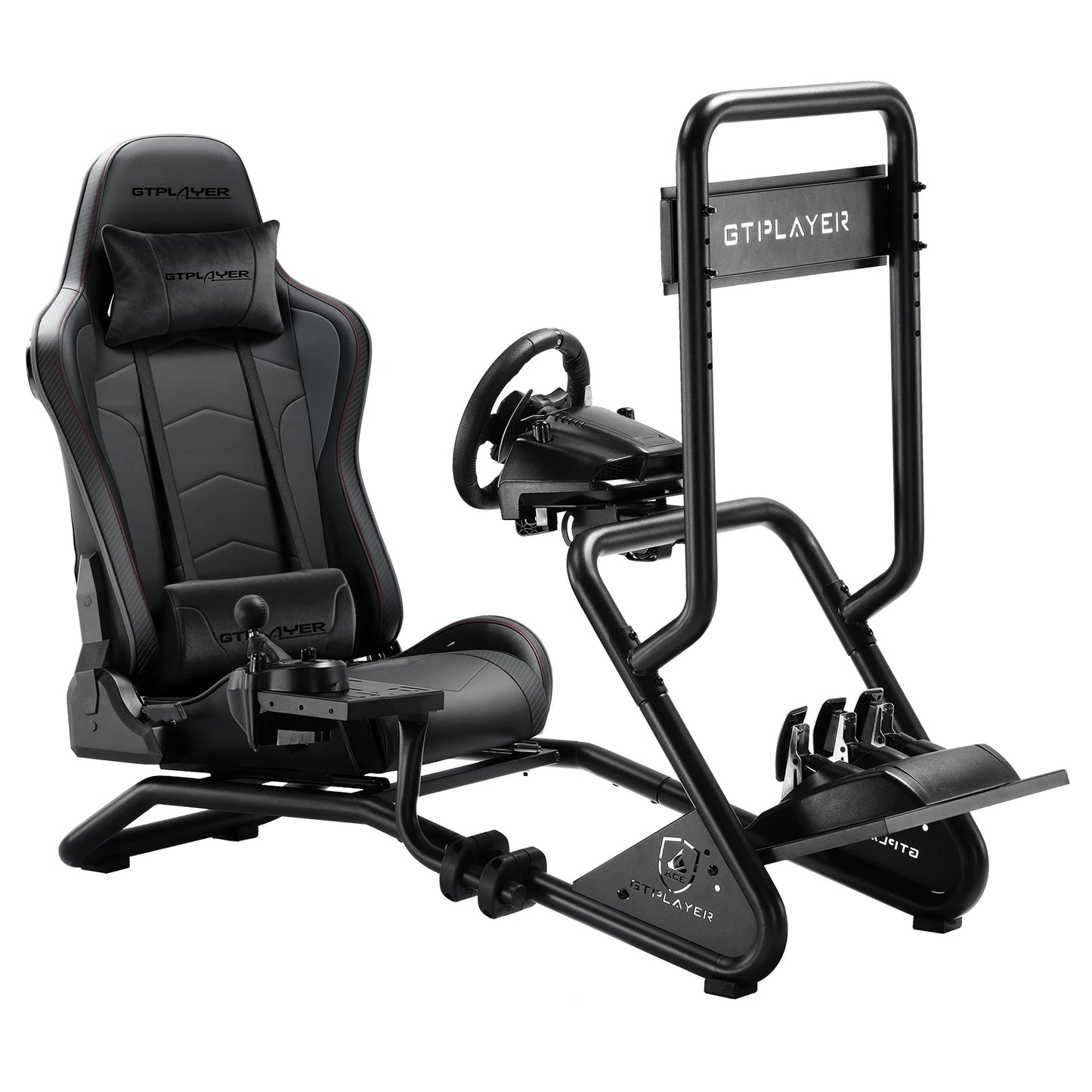 GTPLAYER Simulator Cockpit Racing Simulator steering wheel stand with 3D stereo speakers monitor Mount