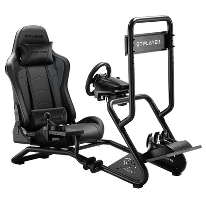 GTPLAYER Simulator Cockpit Racing Simulator steering wheel stand with 3D stereo speakers monitor Mount