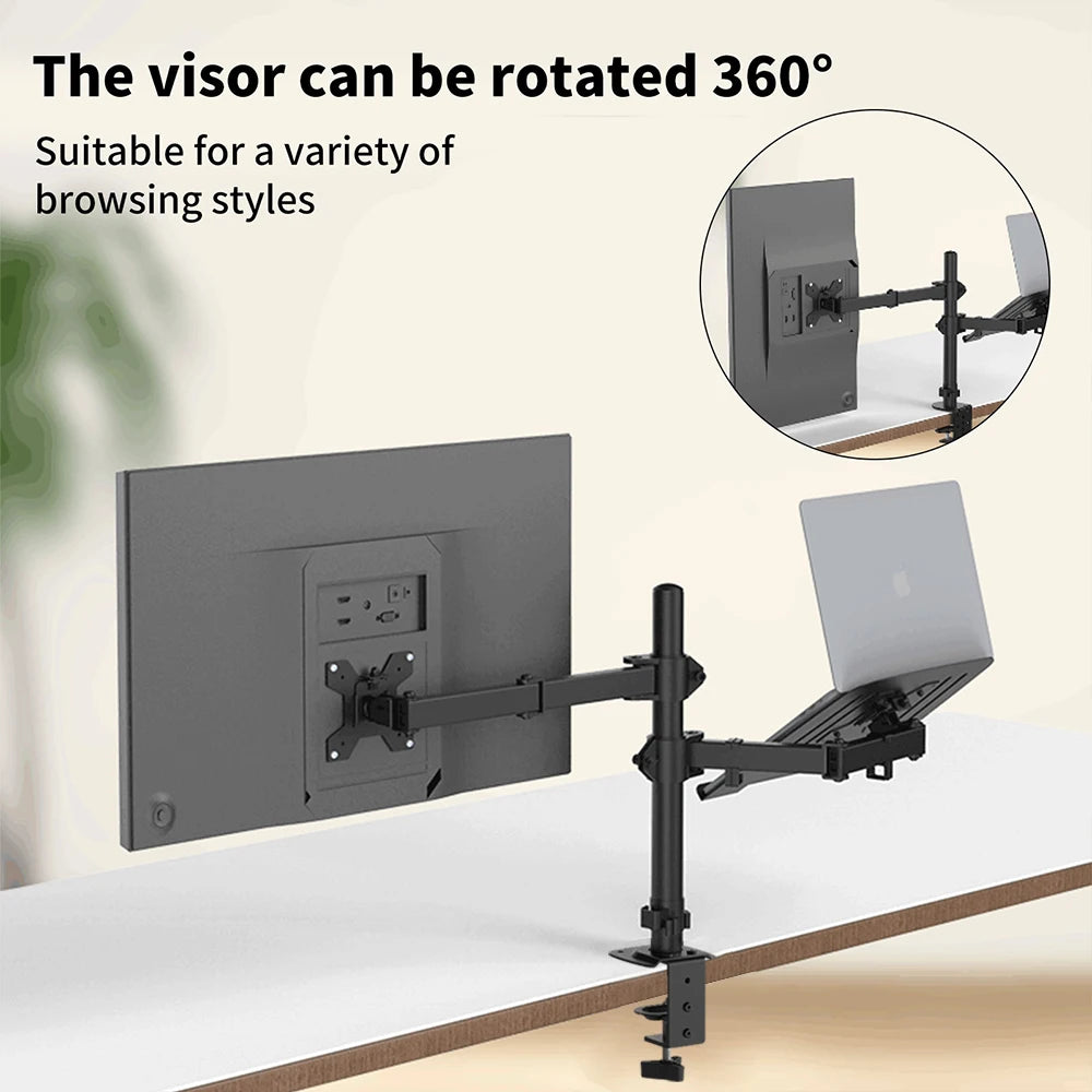 Ergonomisk Monitorarm för Skrivbord 13–27" – VESA 75x75/100x100 Justerbar Höjd Kabelhantering 8kg Stål EU-lager Polen