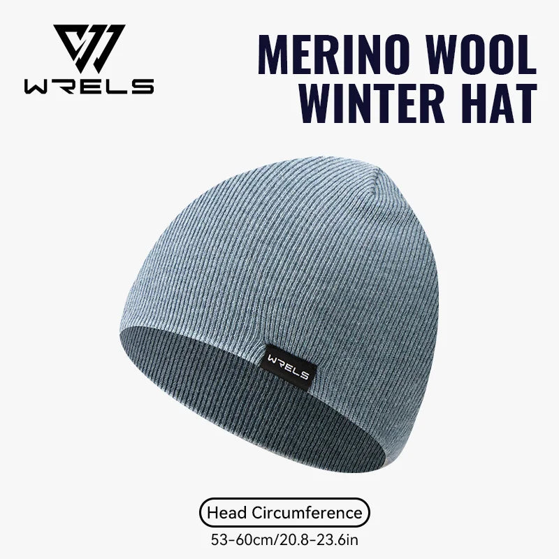 WRELS Merino Wool Beanie for Men Women Soft Fisherman Beanie Warm Knitted Winter Hat Watch Cap Skullie for Cold Weather